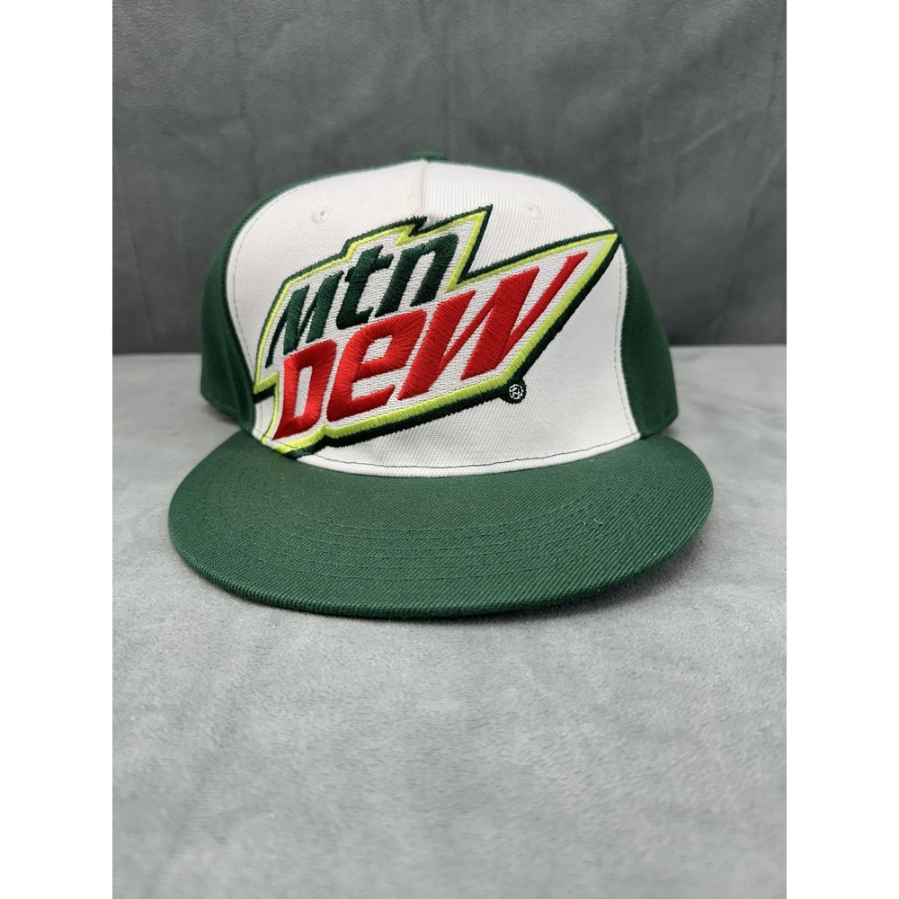 NEW Mountain Dew Hat Cap Snap Back Embroidered Soda Advertising Trucker Soda